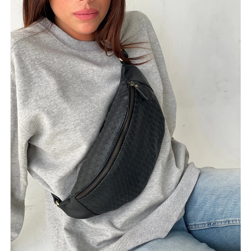 Mandrn Atlas Woven - Black Bum Bag, Cross-body, or Over-the-shoulder Bag
